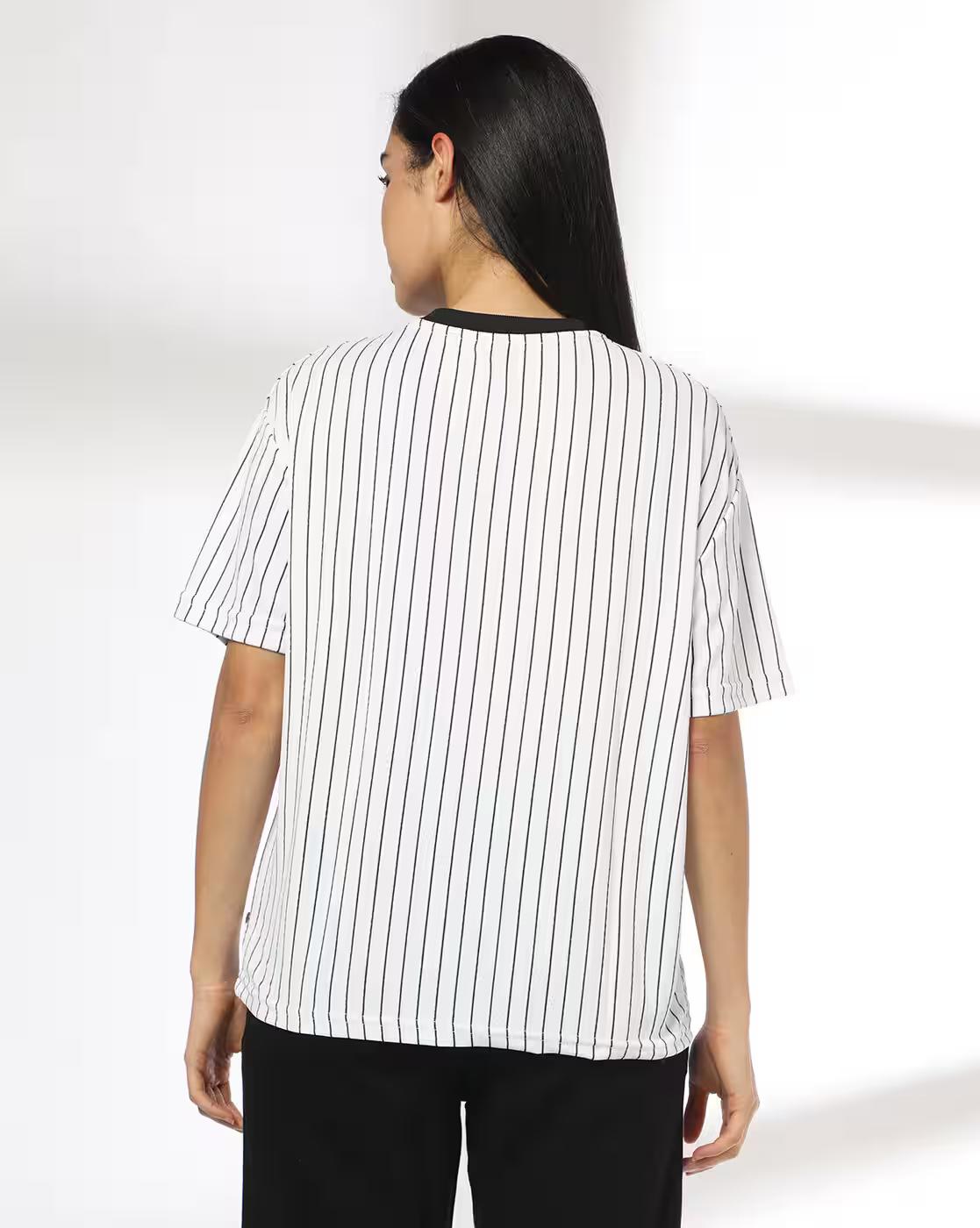 Women Striped Oversized Top