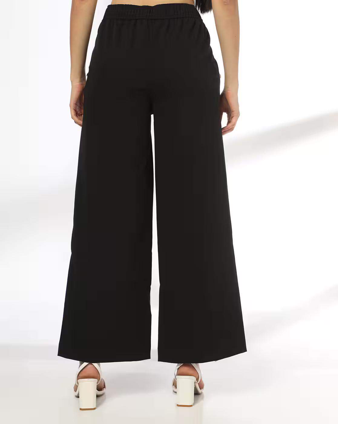 Women Straight Fit Flat-Front Trousers