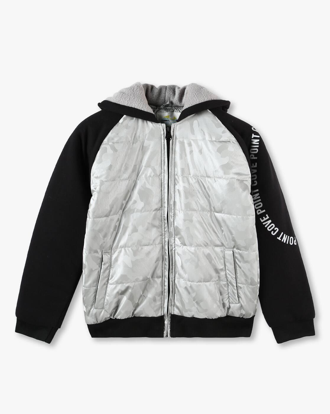 Boys Colourblock Hooded Puffer Jacket