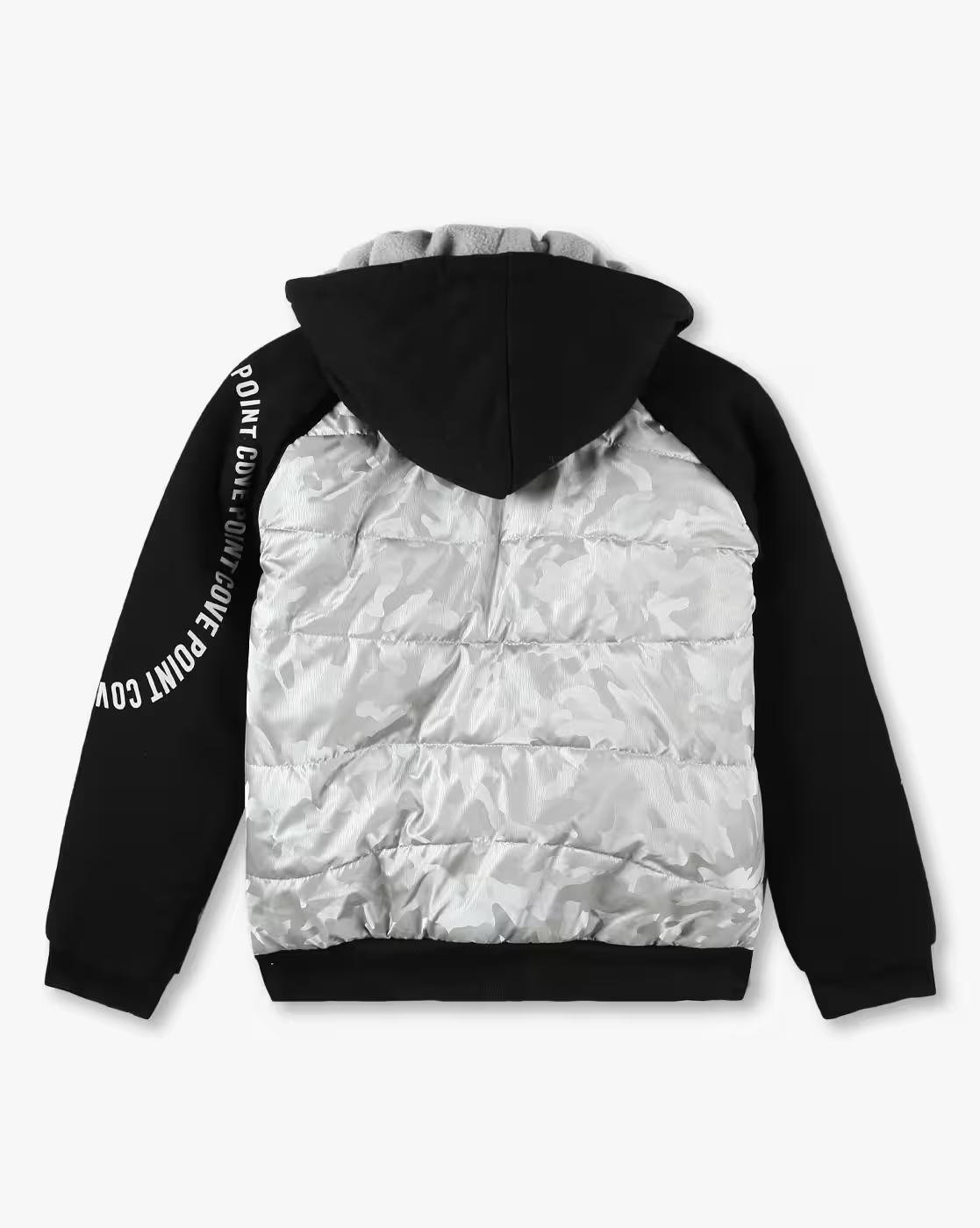 Boys Colourblock Hooded Puffer Jacket