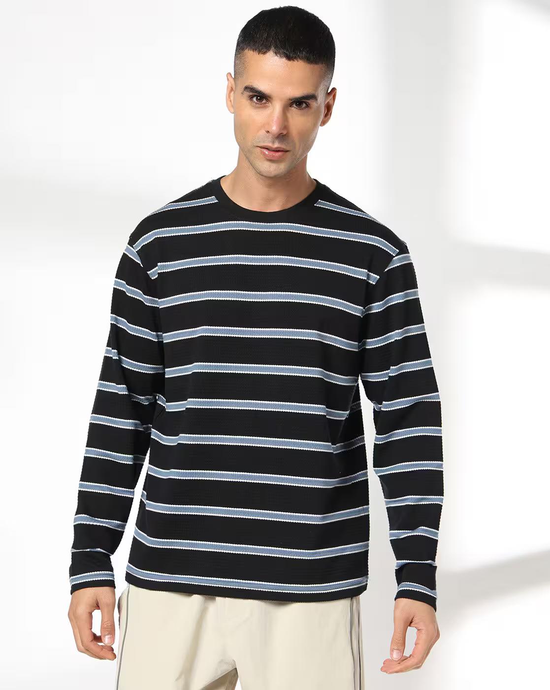 Men Stripes Regular Fit T-Shirt