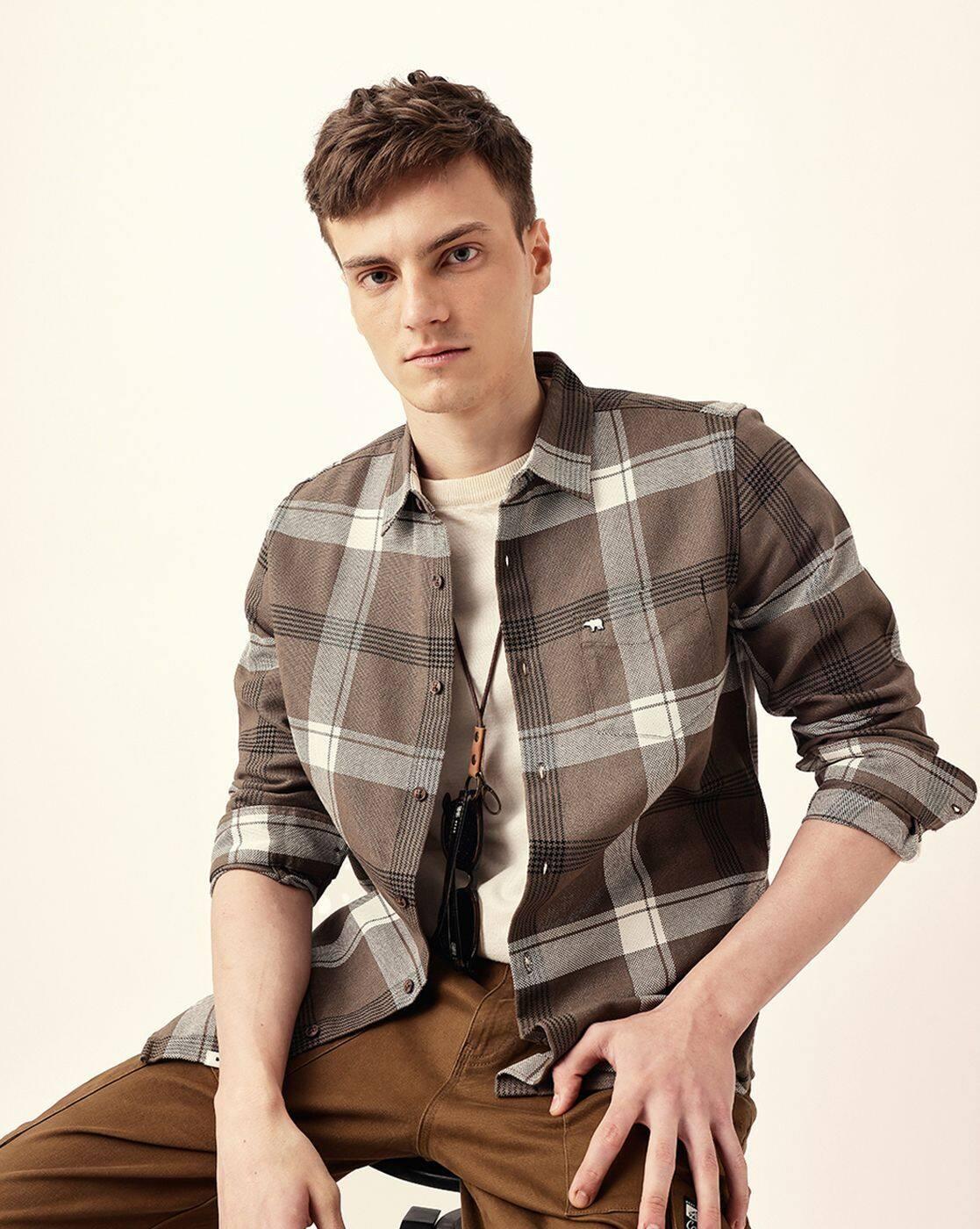 Cotton Checked Slim Fit Casual Shirt