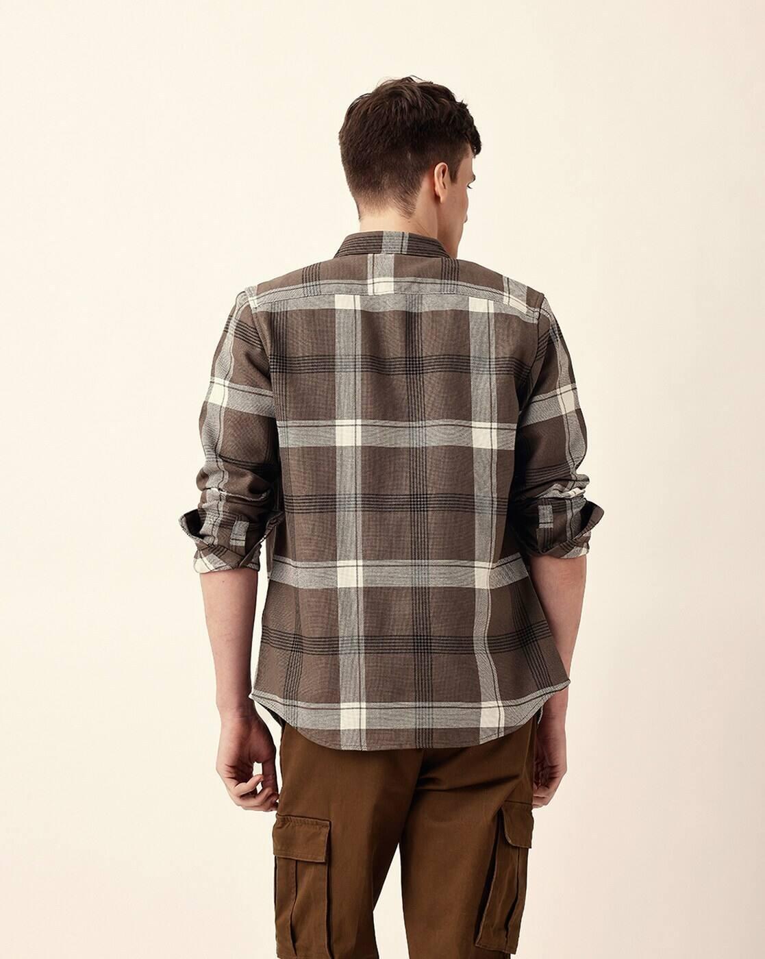 Cotton Checked Slim Fit Casual Shirt