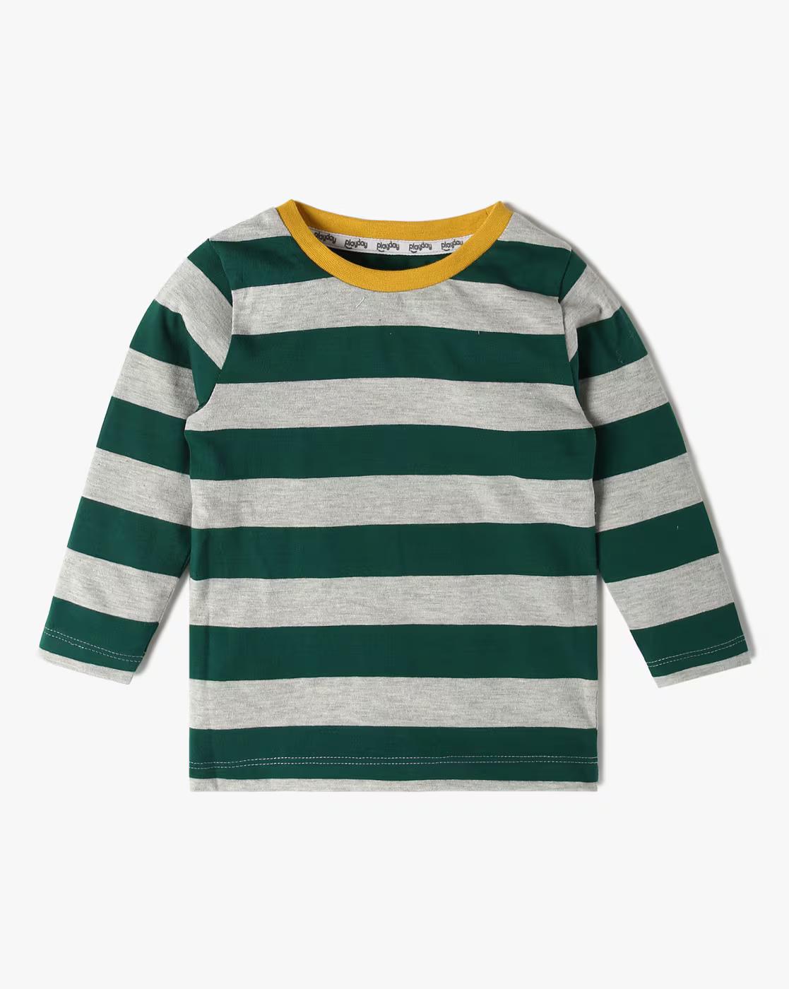 Boys Relaxed Fit Dungaree with Striped T-Shirt