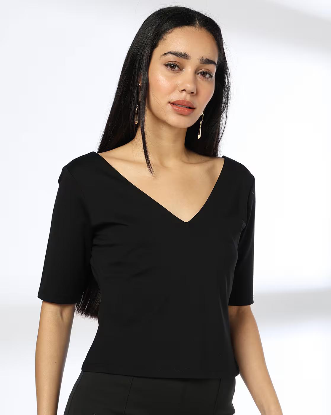 Women Regular Fit V-Neck T-Shirt