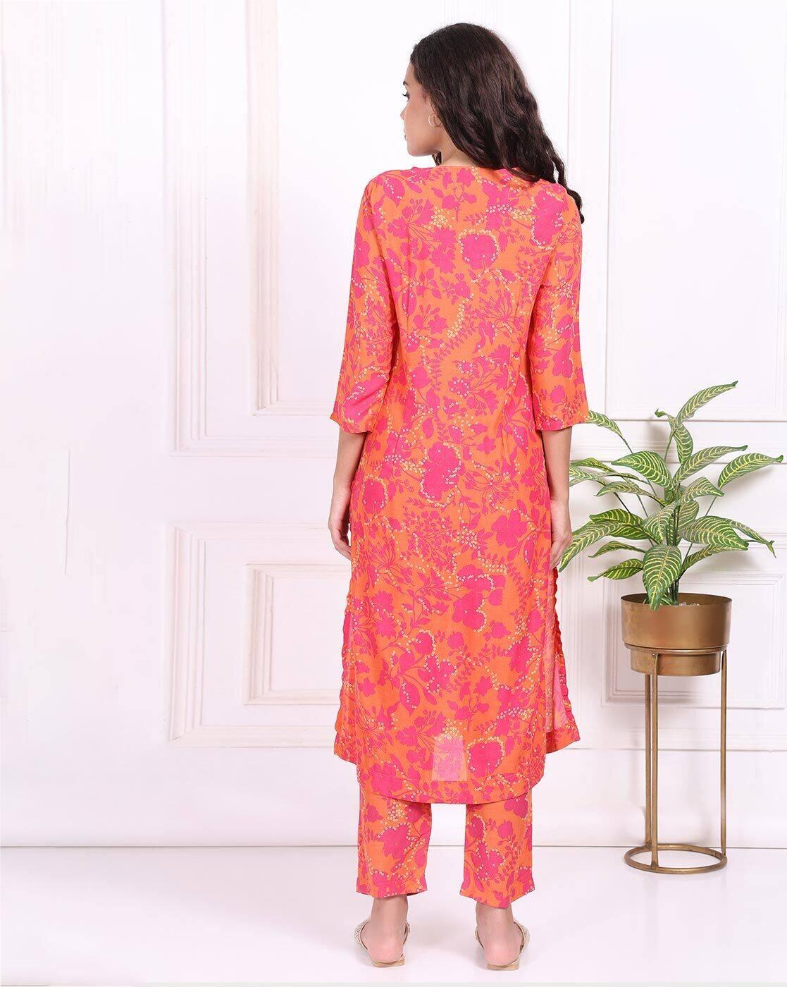 Women Floral Straight Fit Pants