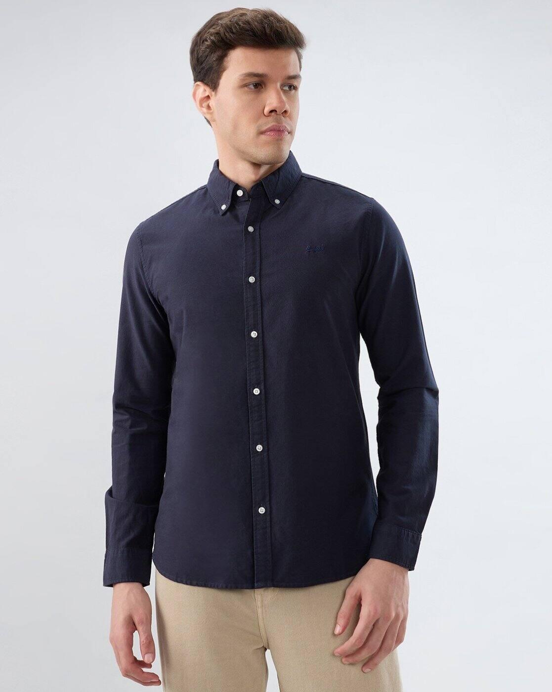 Long Sleeves Oxford Two-Tone Shirt
