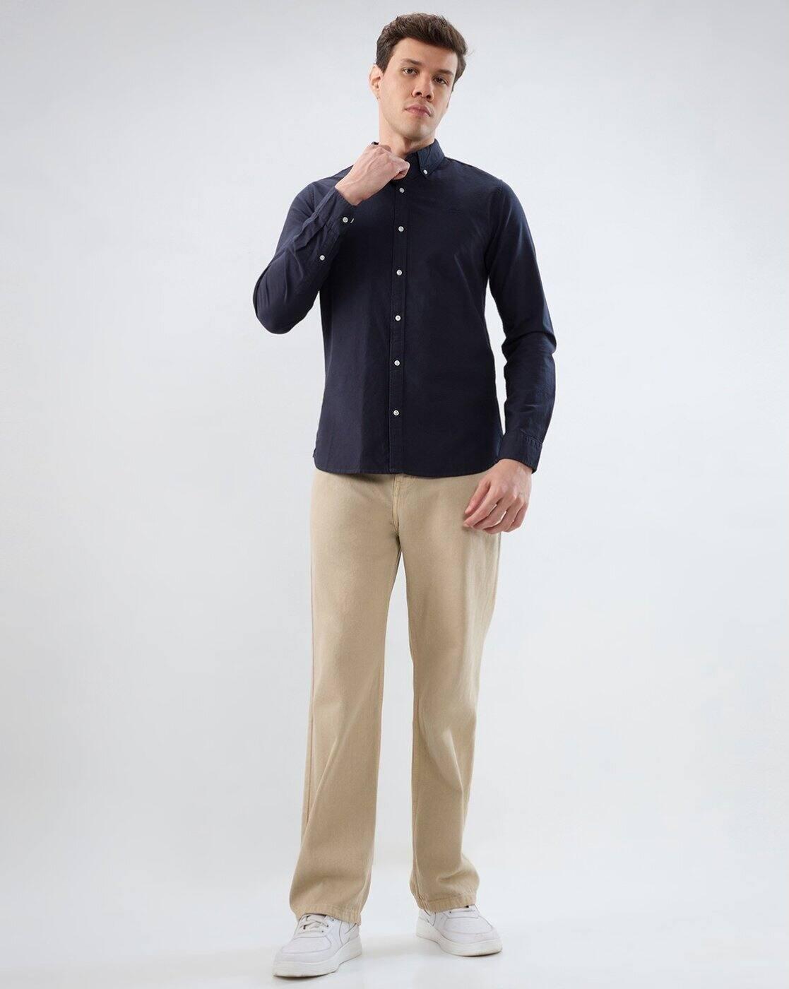 Long Sleeves Oxford Two-Tone Shirt