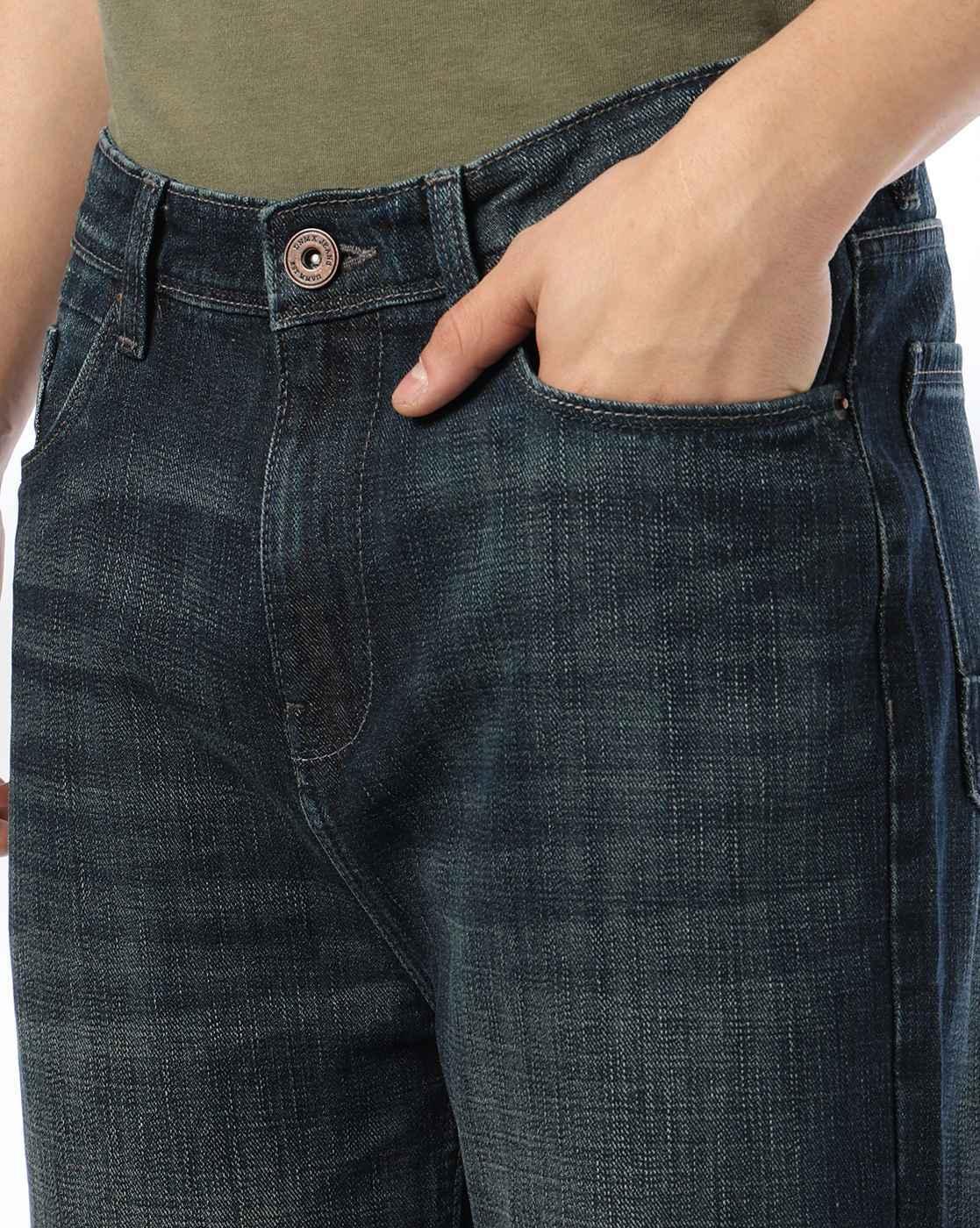 Men Lightly Washed Loose Fit Jeans