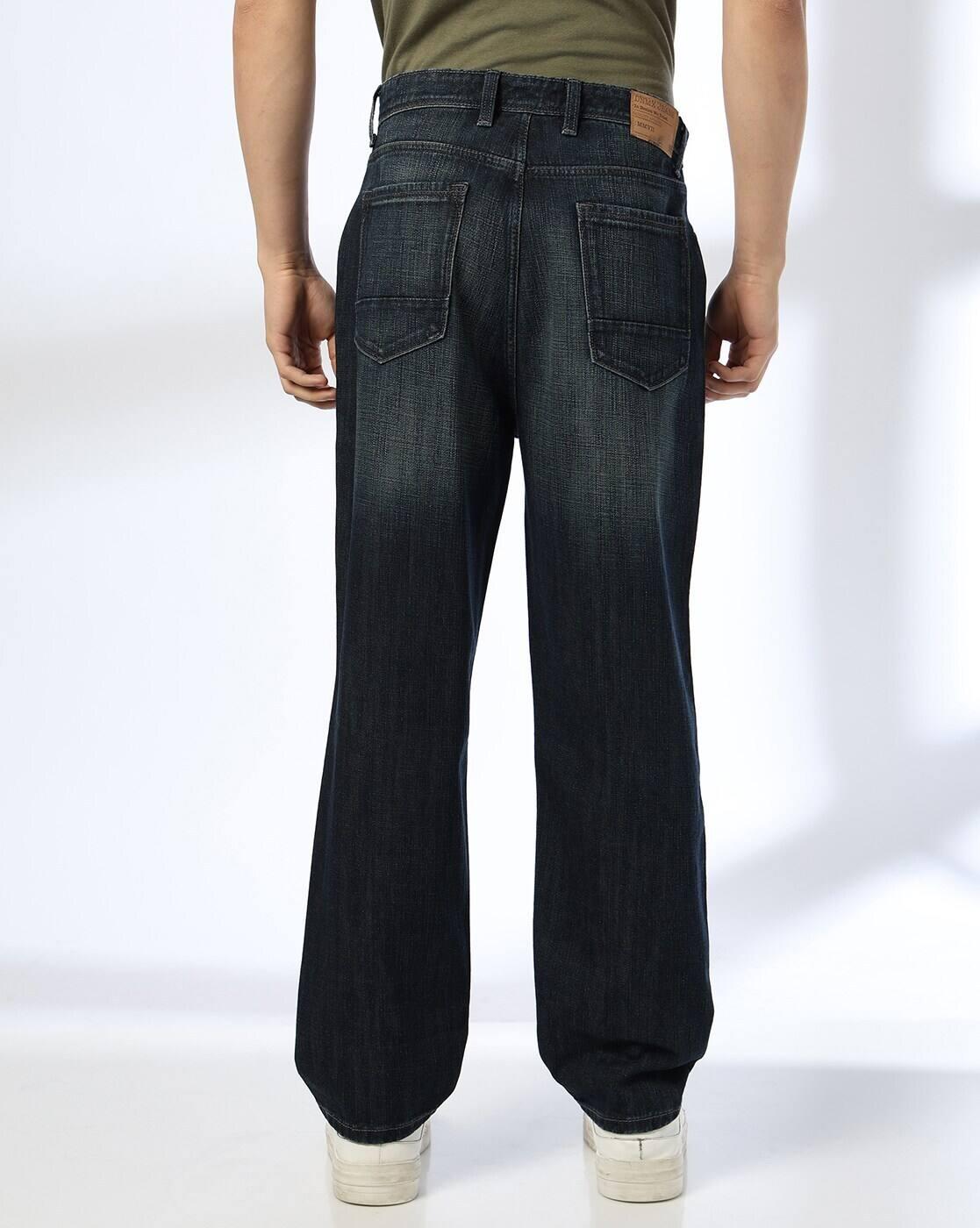 Men Lightly Washed Loose Fit Jeans