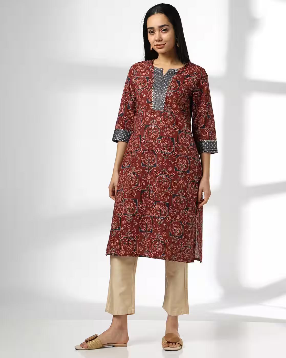 OVERLAP NECK STITCHLINE LACE KU, RUST, S