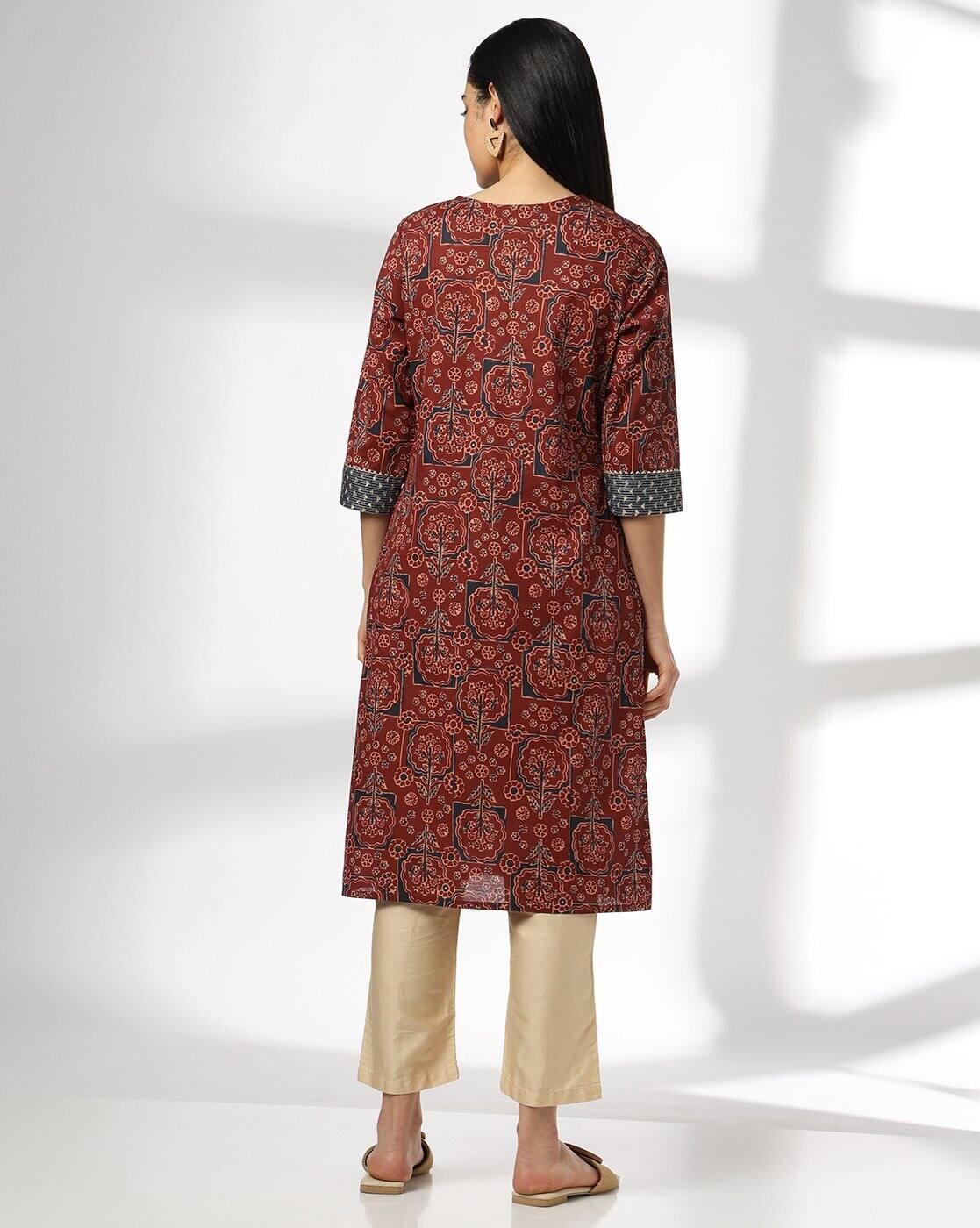 OVERLAP NECK STITCHLINE LACE KU, RUST, S