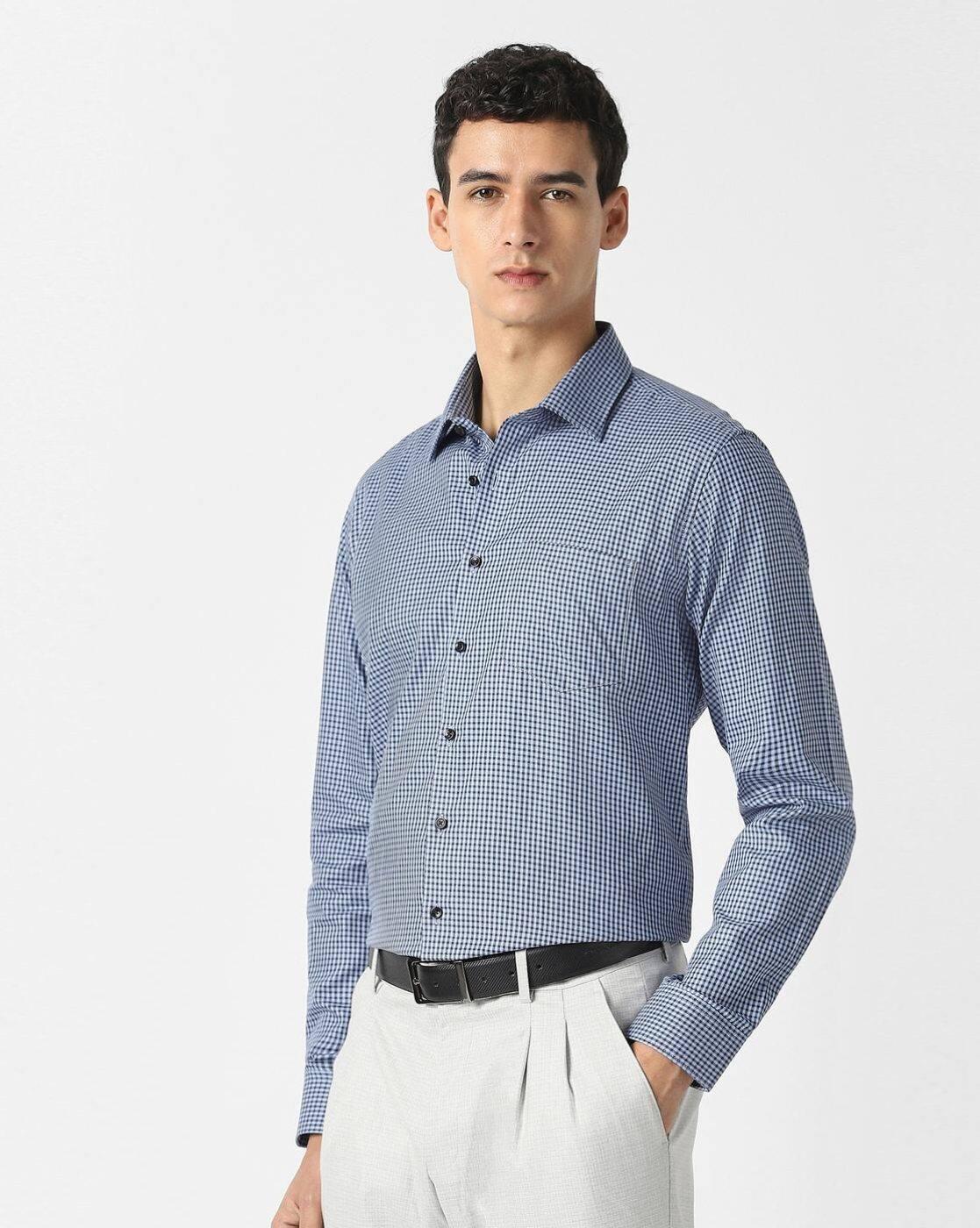 Men Checked Slim Fit Shirt
