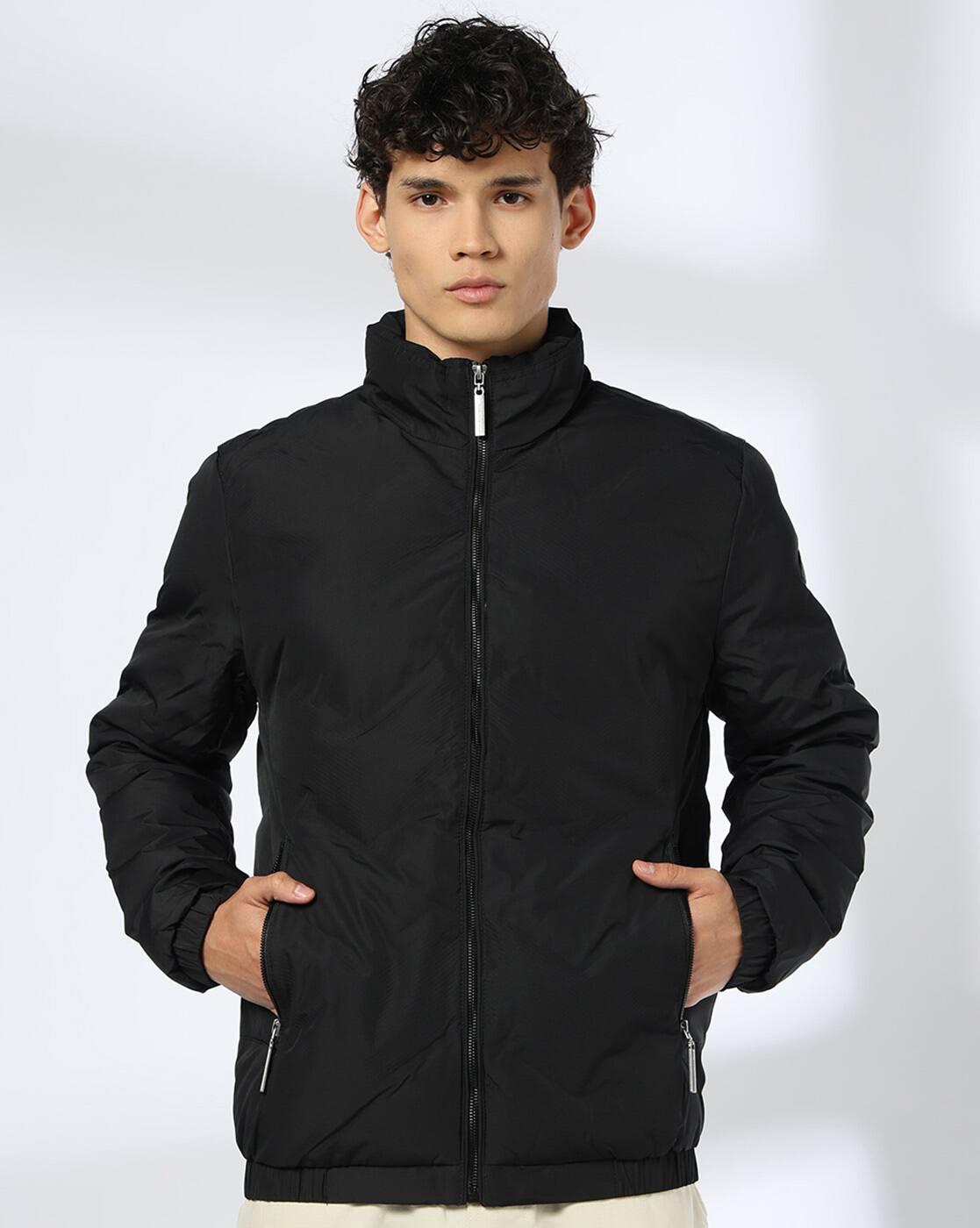Men Zip-Front Slim Fit Jacket