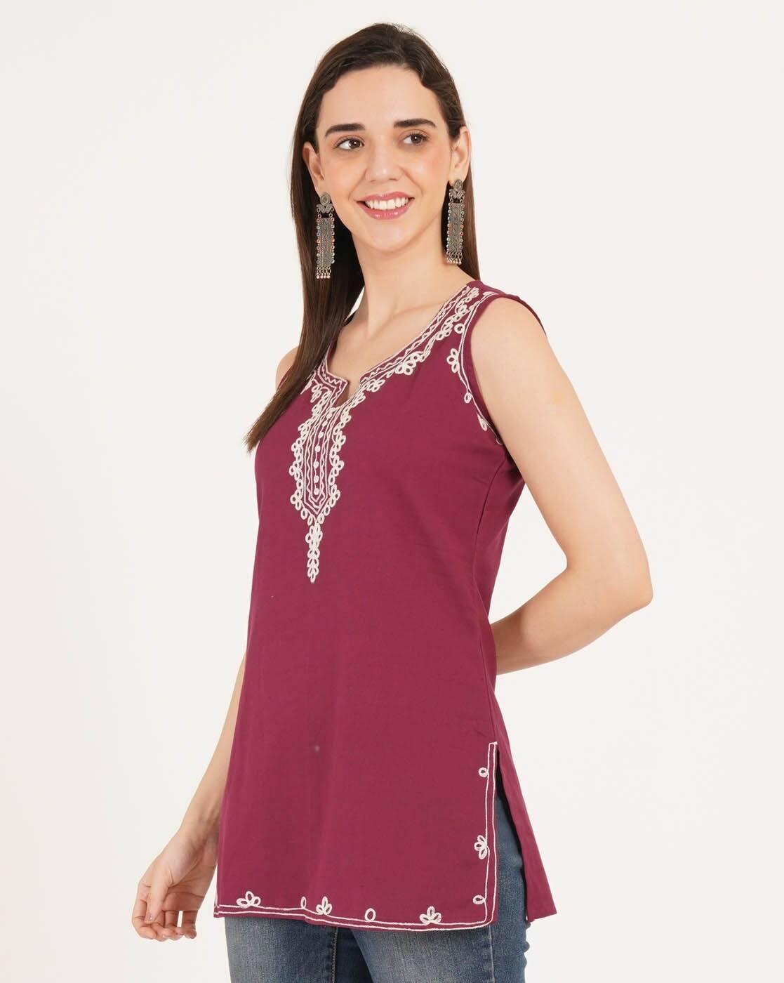 Women Embroidered Straight Tunic