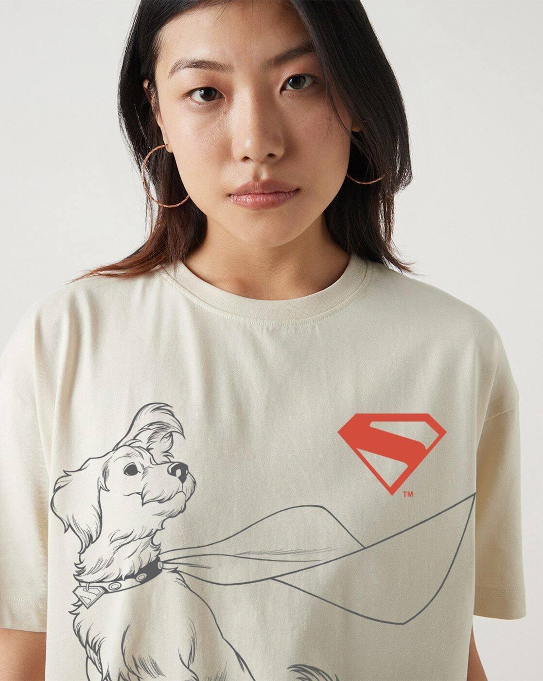 Women Superman - DC Superman Graphic Print Oversized Fit T-Shirt