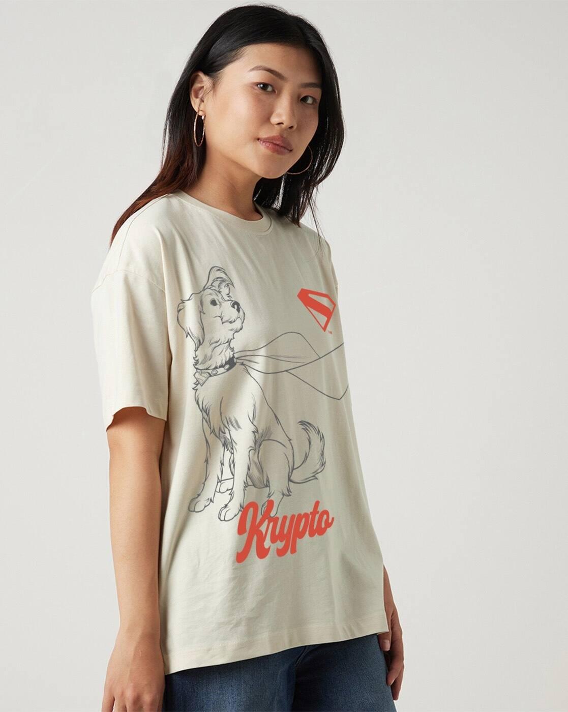 Women Superman - DC Superman Graphic Print Oversized Fit T-Shirt