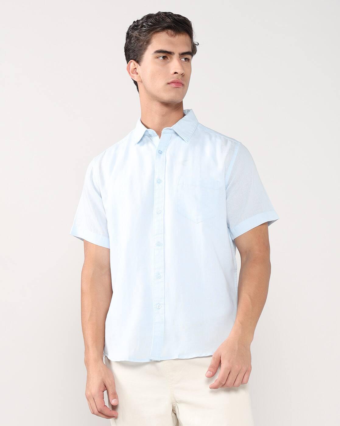 Men Patterned Relaxed Fit Shirt with Patch Pocket