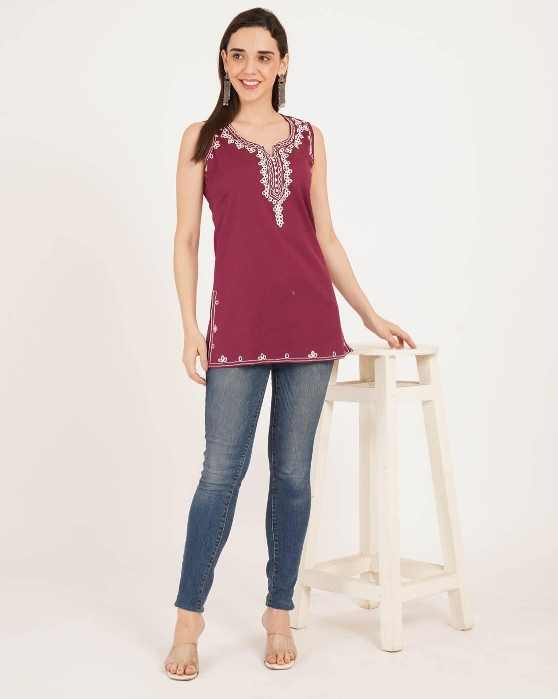 Women Embroidered Straight Tunic