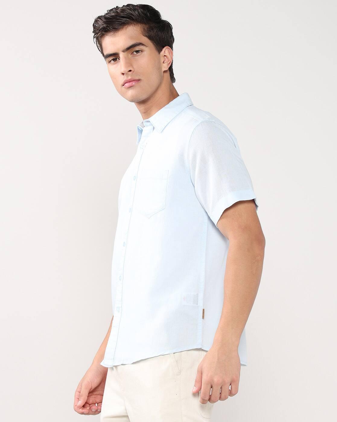 Men Patterned Relaxed Fit Shirt with Patch Pocket