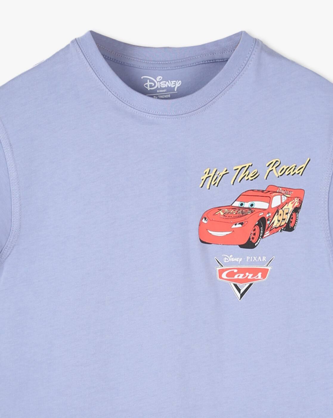Boys Pixar Car Print Relaxed Fit Round-Neck T-Shirt