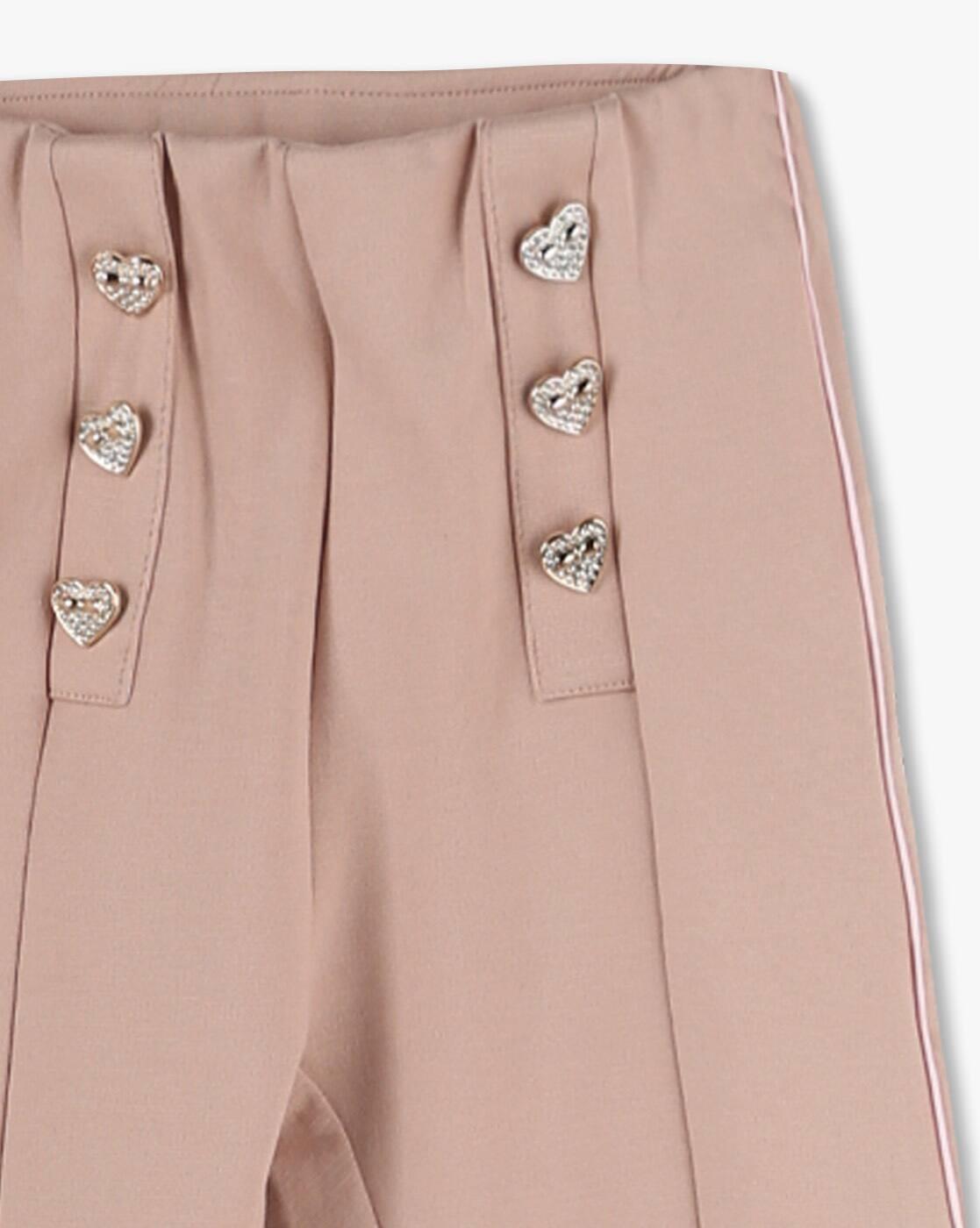 Girls Panelled Flared Flat-Front Pants