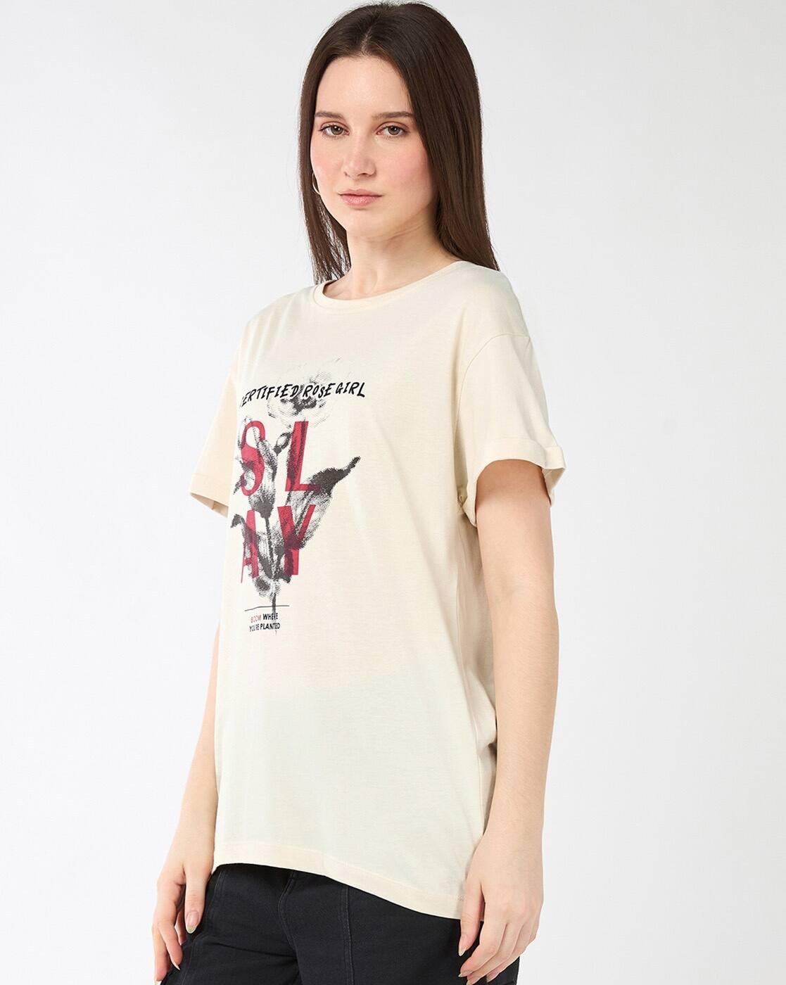 Women Graphic Print Boyfriend Fit T-Shirt