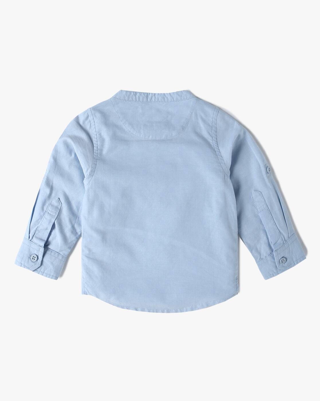 EMBROIDERED OXFORD SHIRT, BLUE, 18-24M