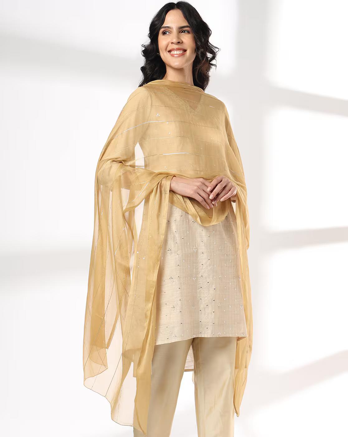 Women Striped Dupatta