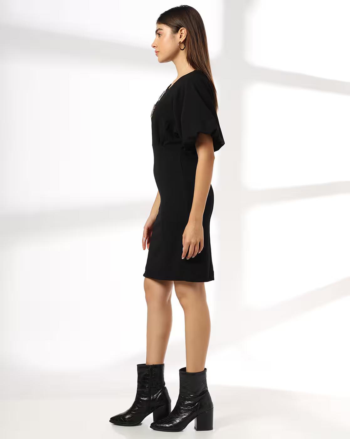 Women Round-Neck Bodycon Dress