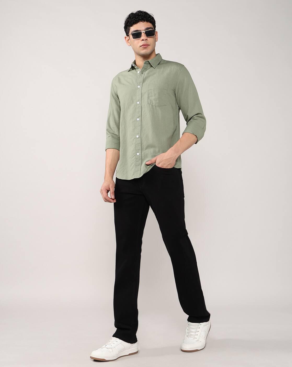 Men Patterned Regular Fit Shirt with Patch Pocket
