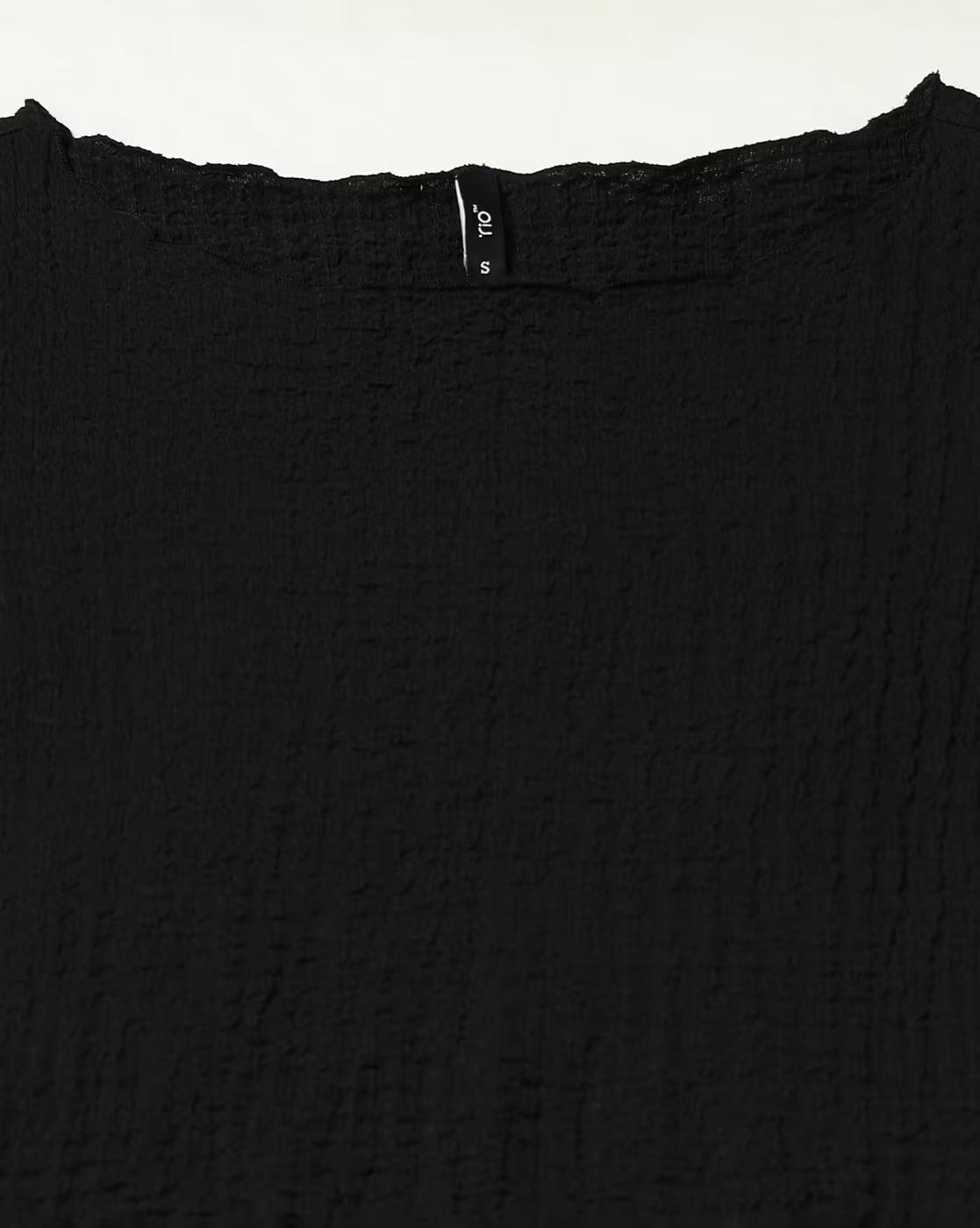 BOAT NECK BOXY FIT TSHIRT, BLACK, XL