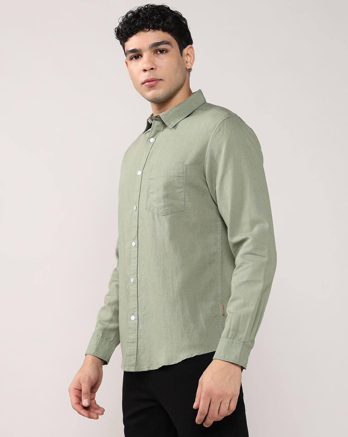 Men Patterned Regular Fit Shirt with Patch Pocket