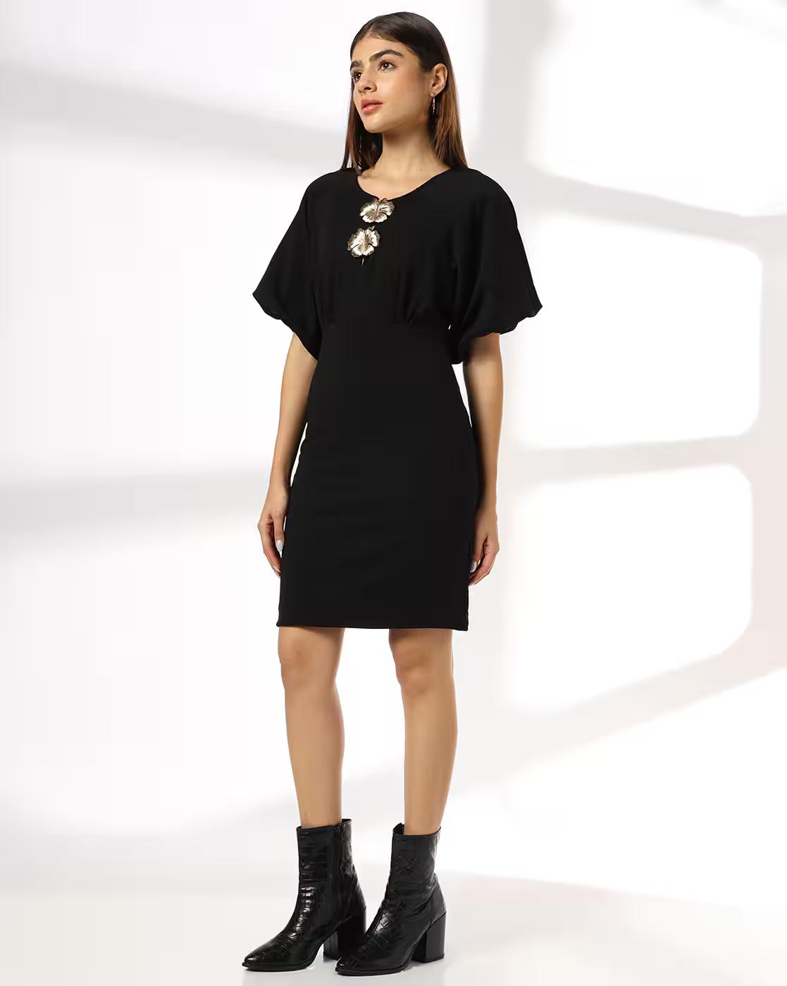 Women Round-Neck Bodycon Dress