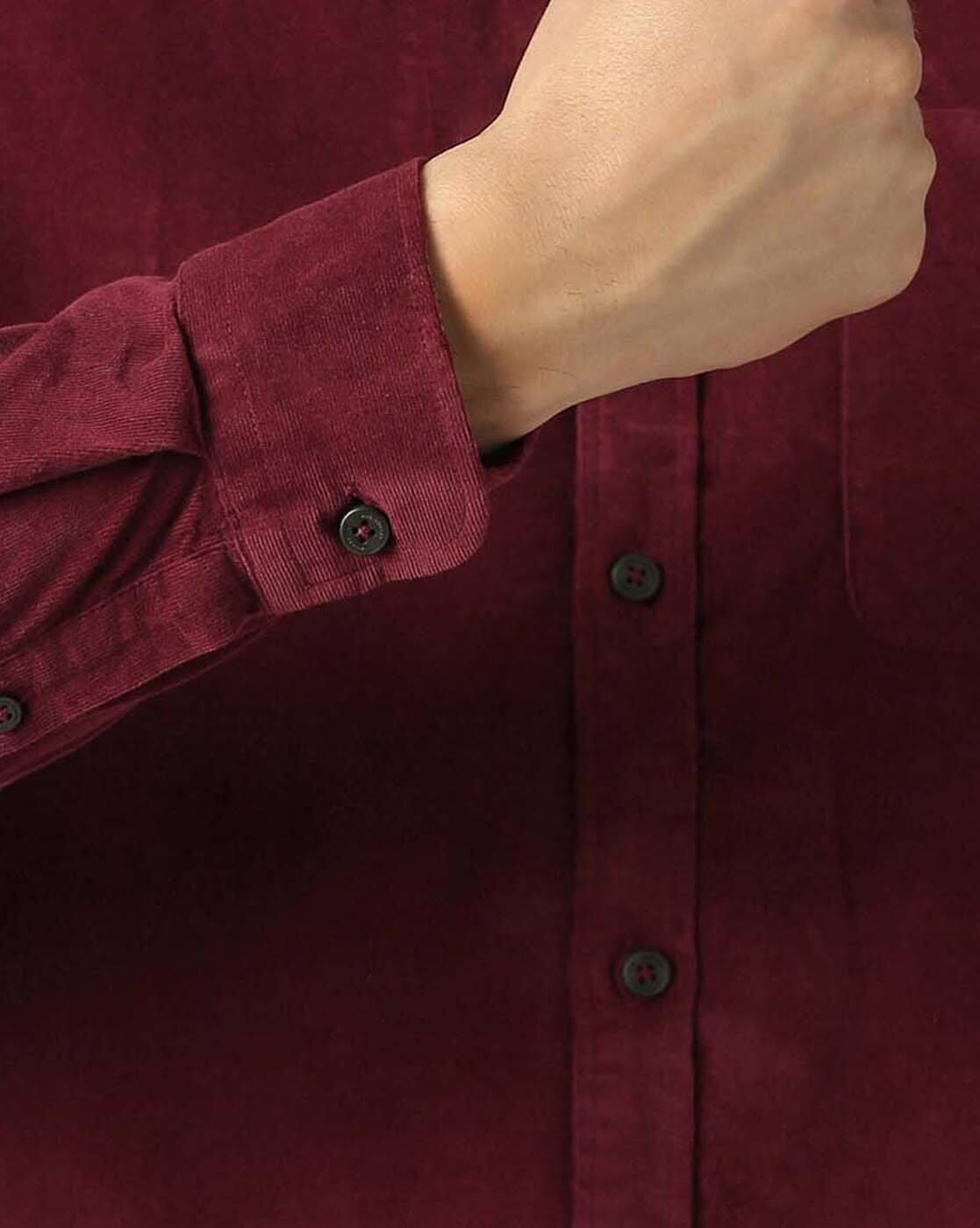 Men Slim Fit Spread-Collar Shirt