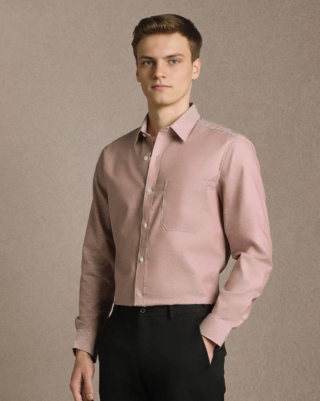 Men Regular Fit Shirt with Full Sleeves