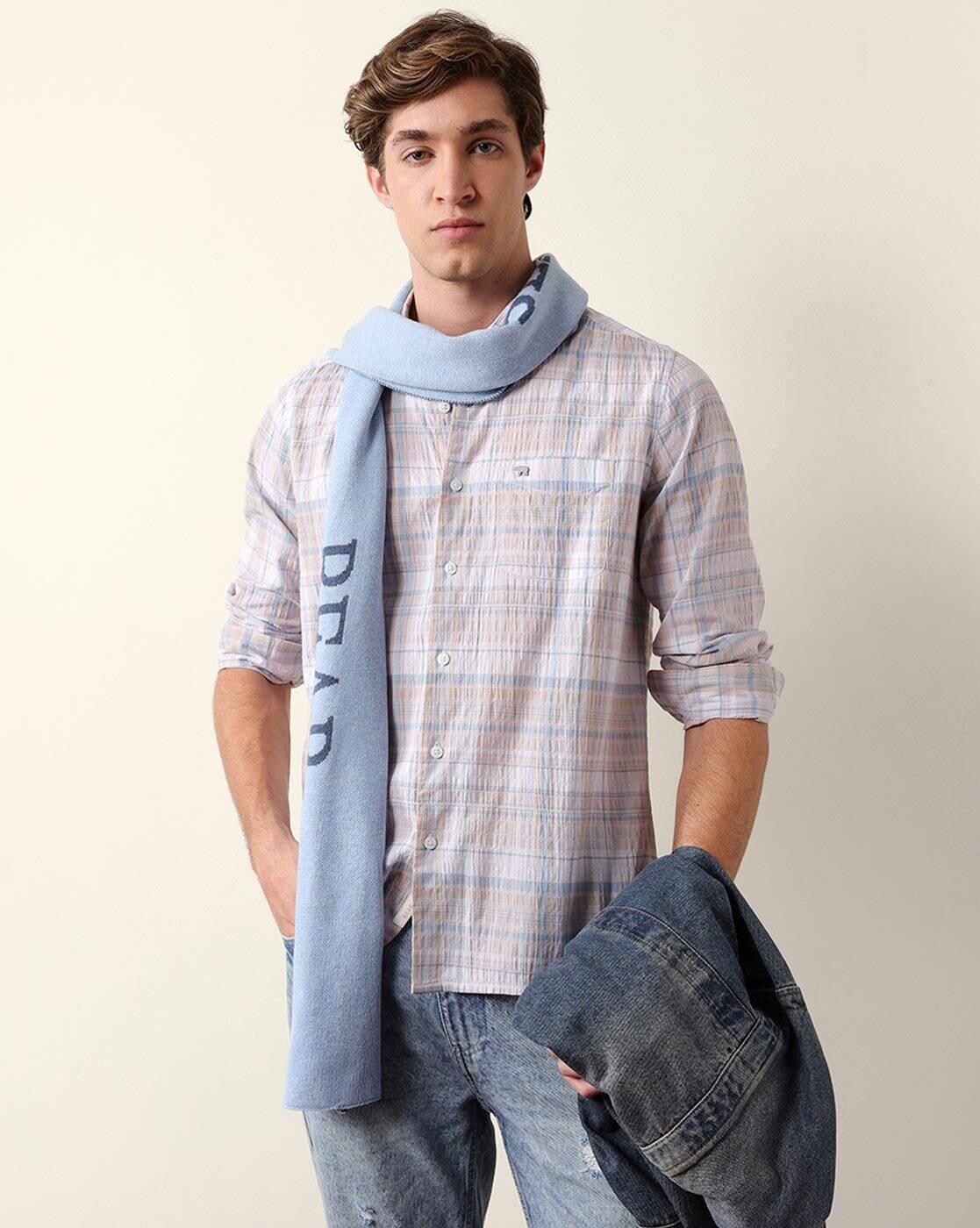 Men Cotton Checked Slim Fit Ca, MULTI, S