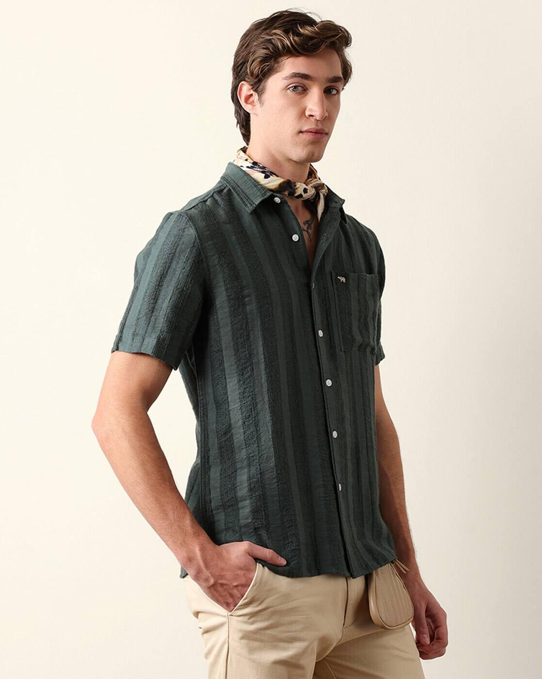 Men Spread Collar Regular Fit Shirt
