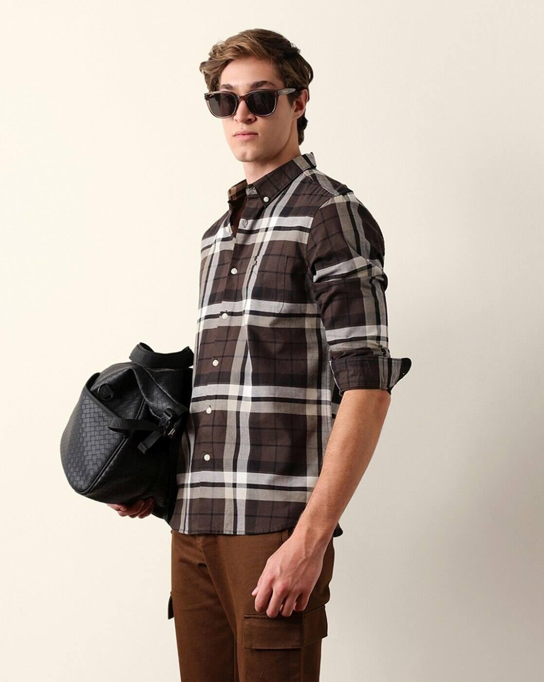 Checked Slim Fit Casual Shirt