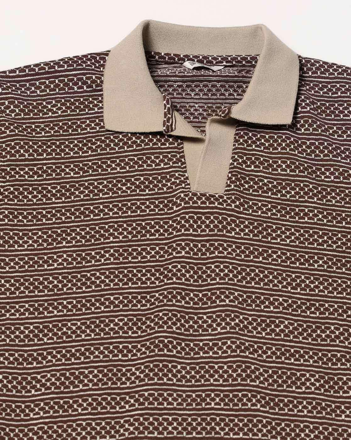 Men Striped Regular Fit Polo T-Shirt