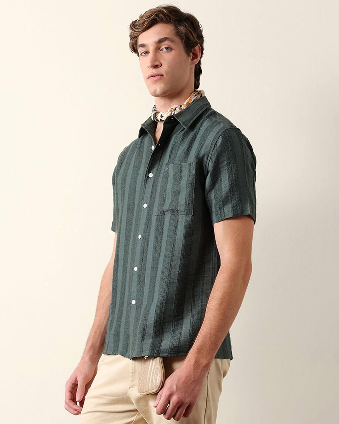 Men Spread Collar Regular Fit Shirt