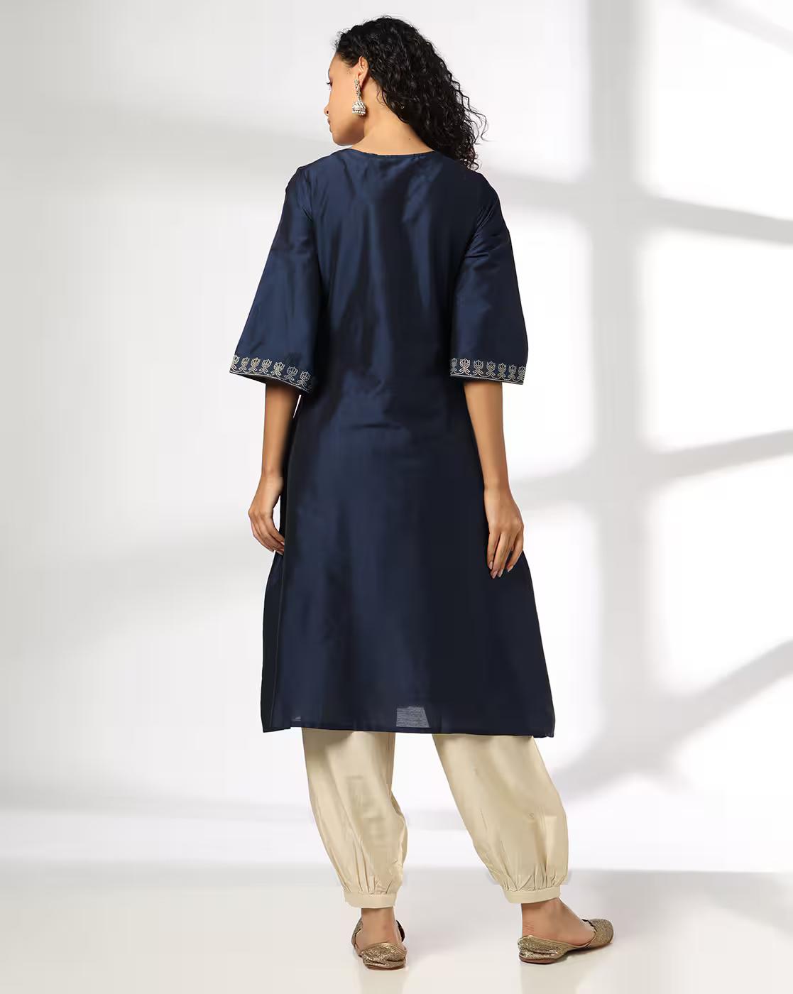 Women Floral Print A-Line Kurta with Patiala Pants
