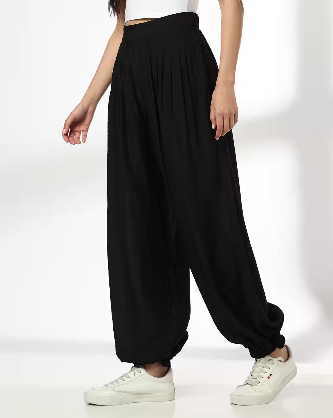 Women Pleated Balloon Fit Trousers