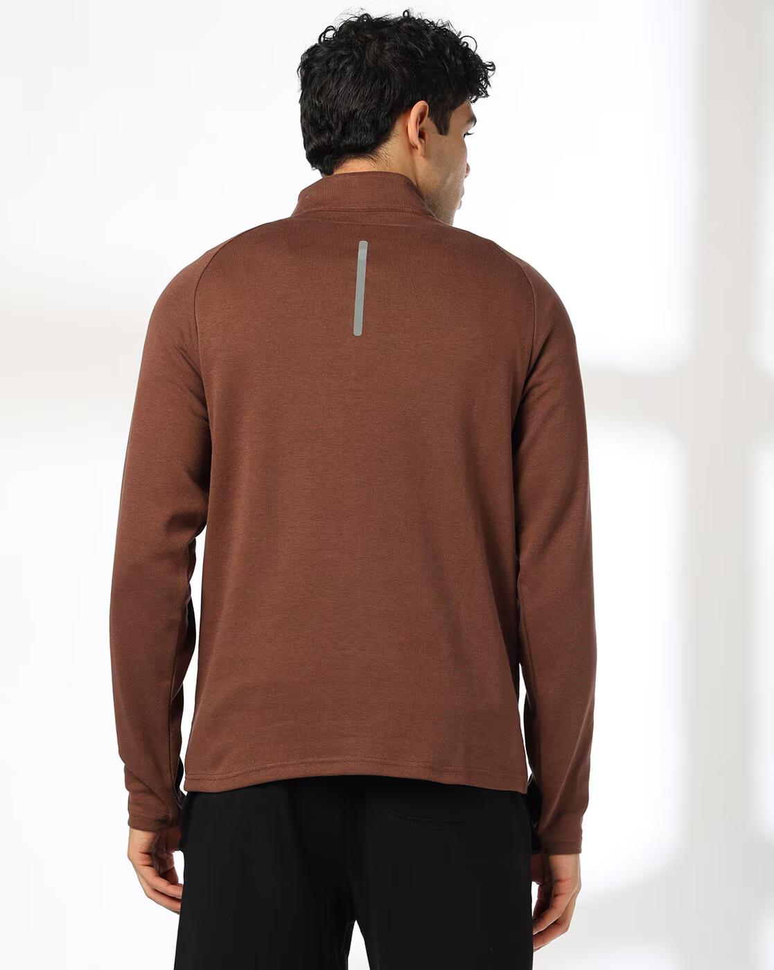 Men Regular Fit Polo T-Shirt with Half-Zip Closure