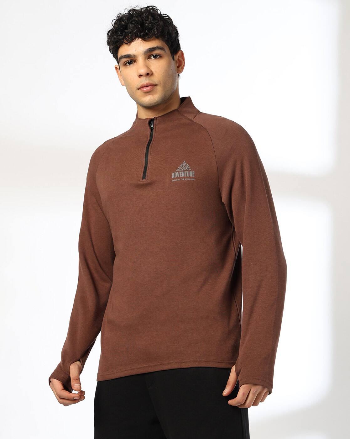 Men Regular Fit Polo T-Shirt with Half-Zip Closure
