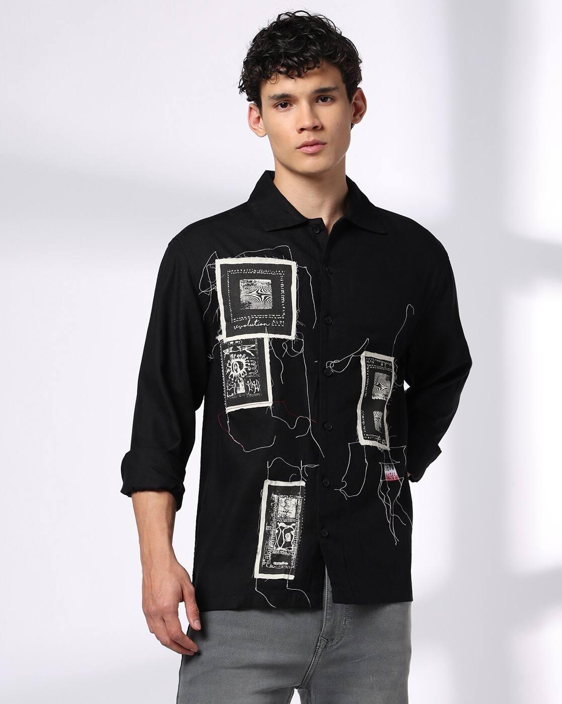 Men Printed Relaxed Fit Shirt with Patch Pocket