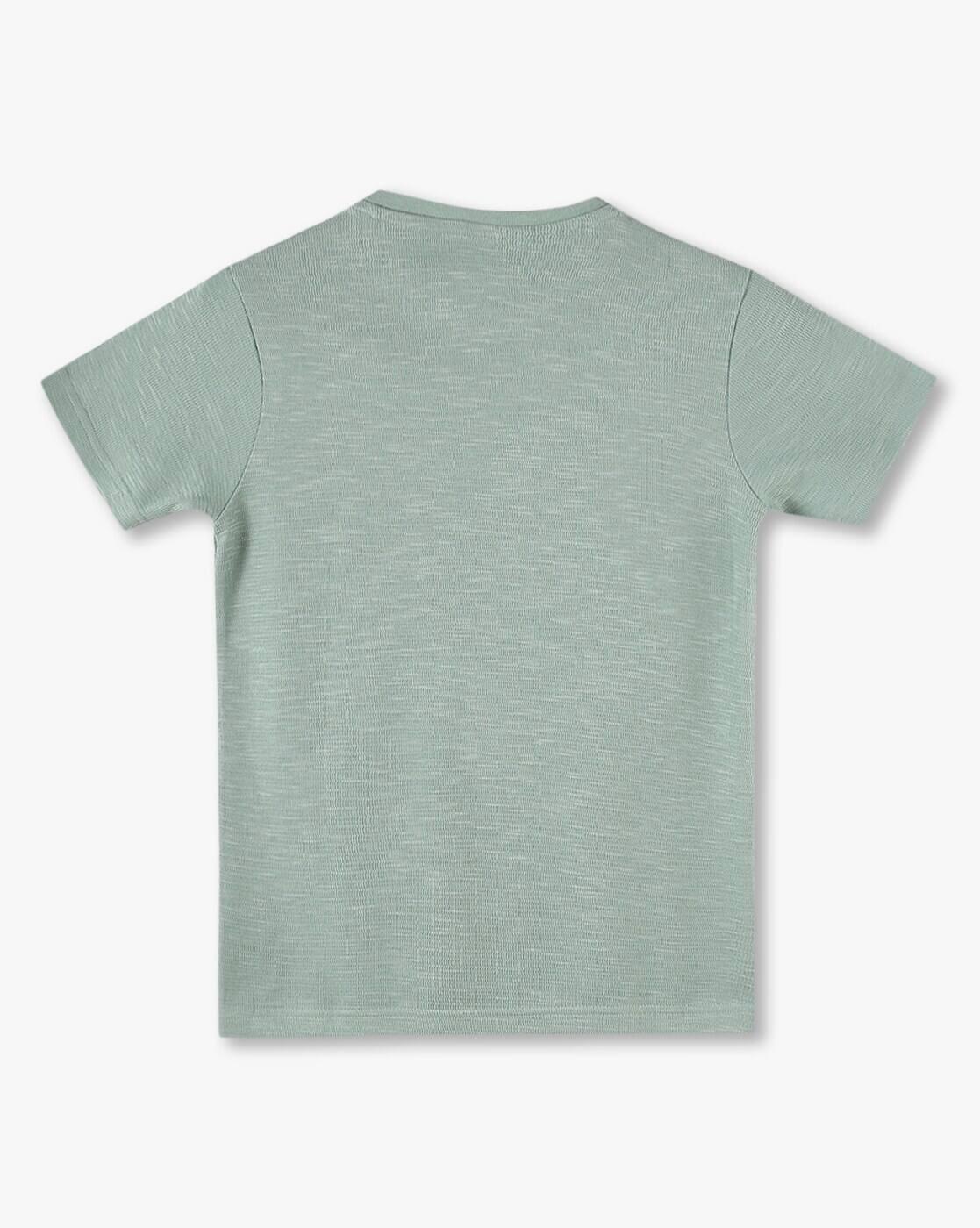 Boys Brand Print Regular Fit Cotton Round-Neck T-Shirt