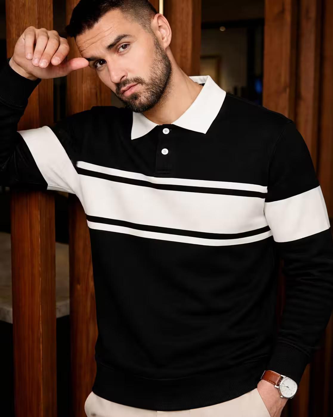 Men Colourblocked Regular Fit Polo T-Shirt