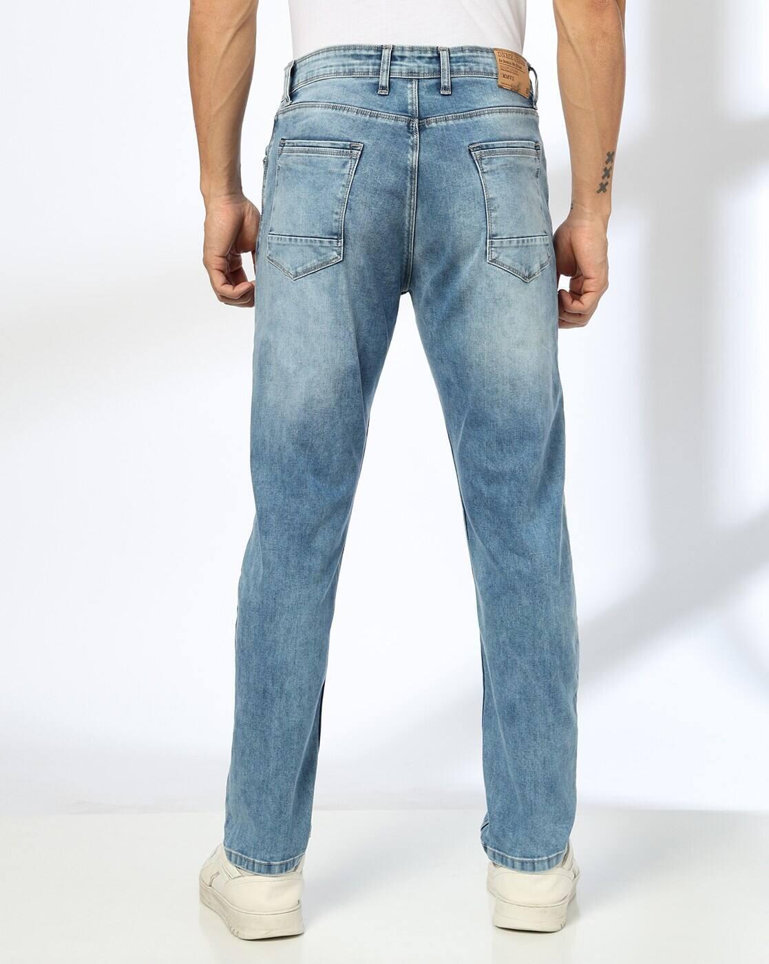 Men Lightly Washed Slim Fit Jeans