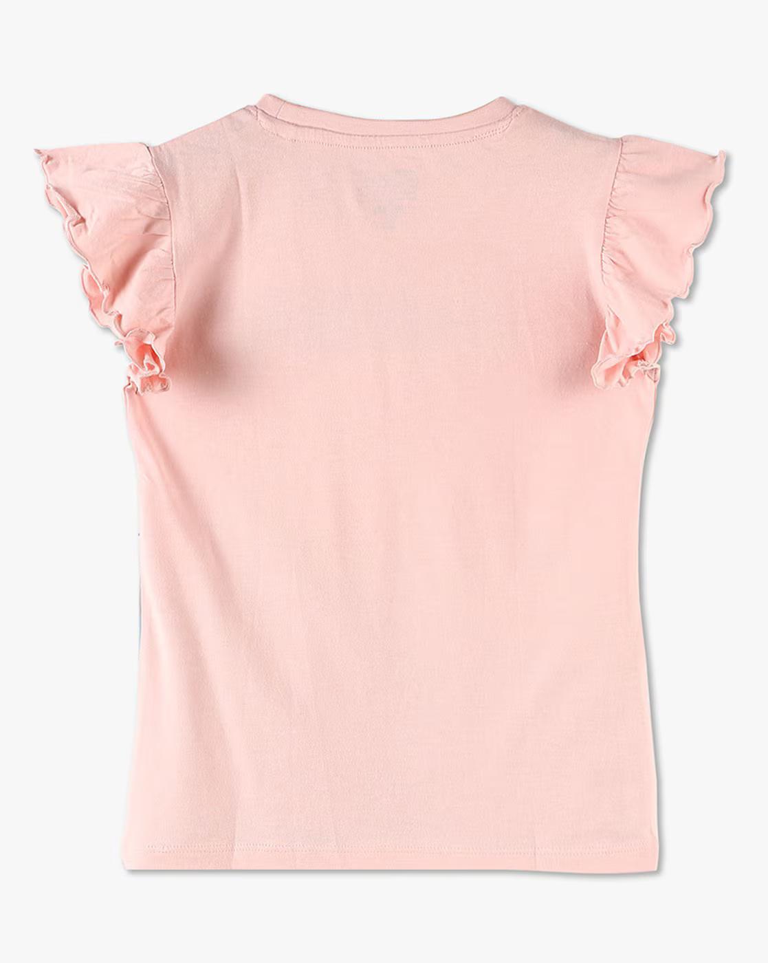 Girls Garfield Print Slim Fit Round-Neck T-Shirt